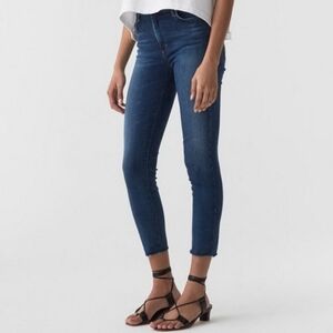 AGOLDE Sophie High Rise Cropped Stretch Skinny Jean With Raw Hem Made In USA